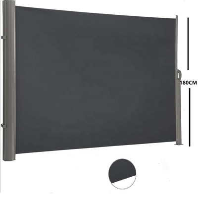 Szary Aluminium 200*300cm Wciągalna ściana boczna do ogrodu i patio