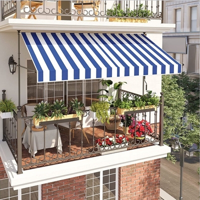 300 cm szeroki balkon Awning Polyester materiał żaglowy ręczny ręcznik Ochrona przeciwsłoneczna Bez wiercenia