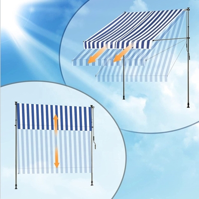 300 cm szeroki balkon Awning Polyester materiał żaglowy ręczny ręcznik Ochrona przeciwsłoneczna Bez wiercenia