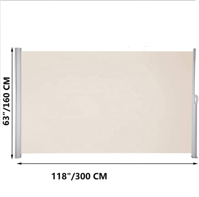 Aluminiowy rozciągalny ekran przeciwsłoneczny do balkonów, patio i ogrodu 160*300cm