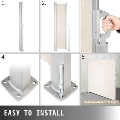 Aluminium Pole Side Awning Retractable Folding Screen for Patio/Terrace/Backyard Privacy