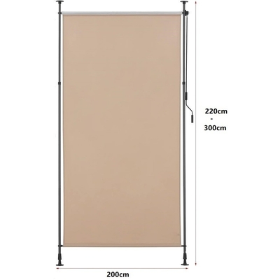 Powłoka powlekana 200x270cm Pionowa Awing Wodoporna szara tkanina do ogrodu balkonu