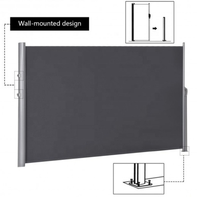 160x300cm Ogród Sun Shade Canopy Wciągalne markizy do ręcznego obsługi Patio Side