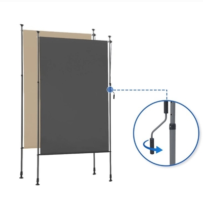 Powłoka powlekana 200x270cm Pionowa Awing Wodoporna szara tkanina do ogrodu balkonu