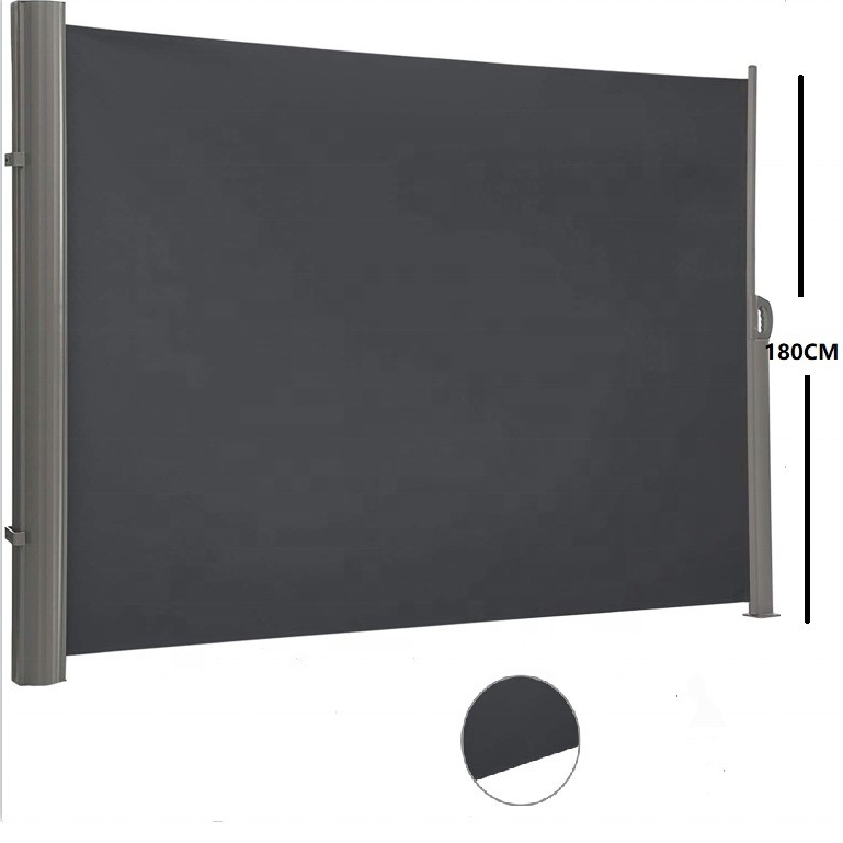 Szary Aluminium 200*300cm Wciągalna ściana boczna do ogrodu i patio