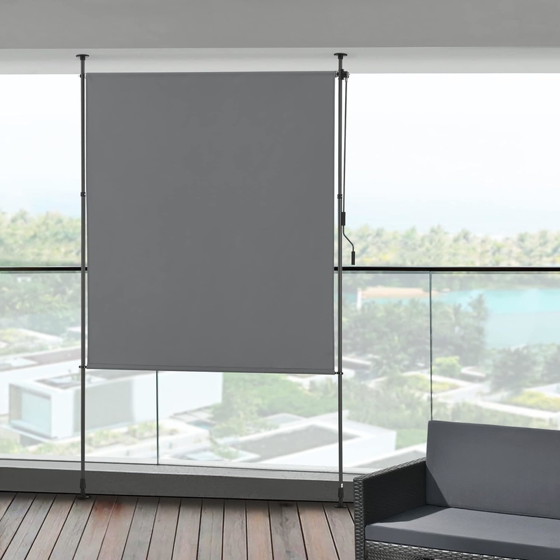 Zewnętrzne 120 x 270 cm żagle poliestrowe rozciągające się nieprzezroczyste piecowanie pionowe z ręczną kliką